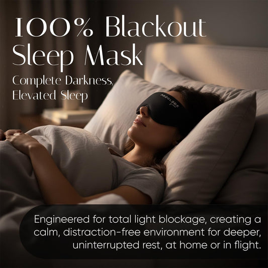 Proglobe Luxe Sleep Mask for Back and Side Sleepers, 3D Eye Mask, Black