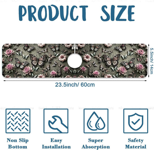 Faucet Mat for Kitchen Sink Absorbent Splash Guard Bathroom 23.5"X5.5"
