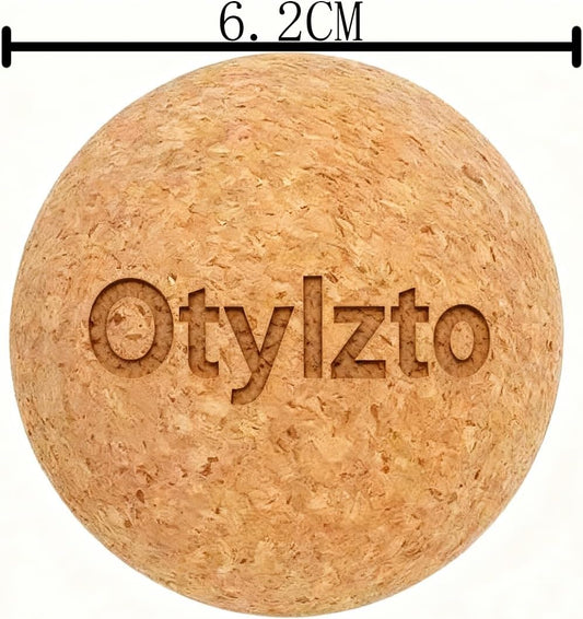 otylzto 2Pcs Massage Lacrosse Balls Natura Cork for Myofascial Release | Trigger Point Therapy, Muscle Knots, and Yoga Deep Tissu Therapy