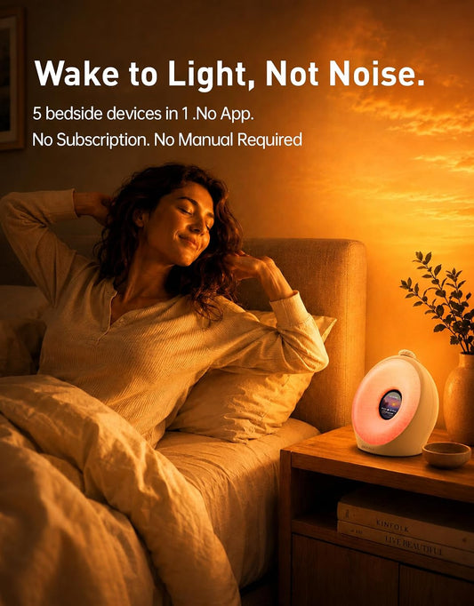 Dekala Sunrise Alarm Clock with Pulse Wake, 7-Day Programmable 4 Loud Alarm