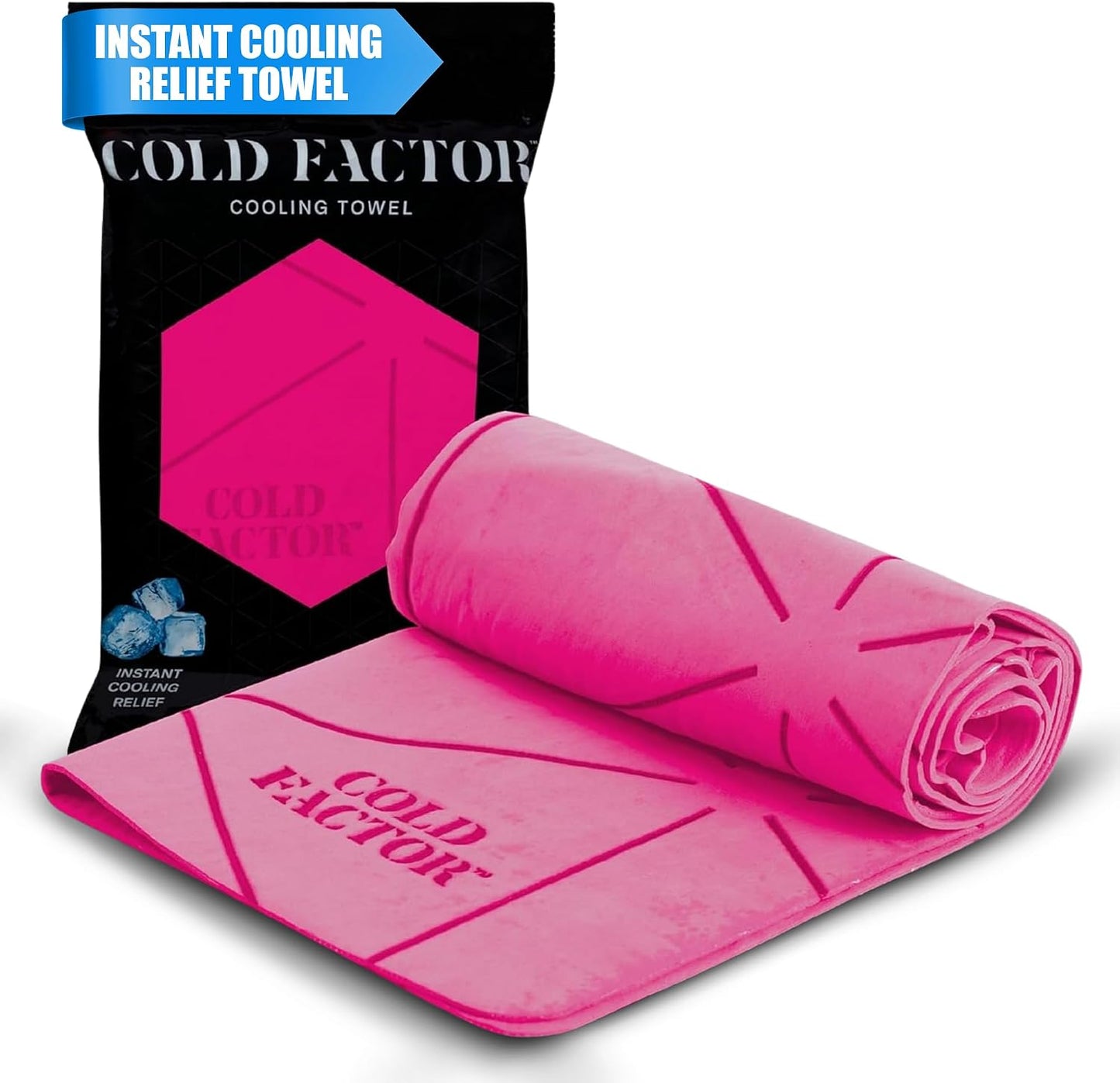 COLD FACTOR Instant PVA Cooling Towels, Cooling Neck Wraps, Blue, 3 Pack | 5 Hours of Cooling, UPF 50+, Soft Cooling Towels for Neck and Face, Machine Washable, Ideal for Sports & Workouts, 3"x29.5"