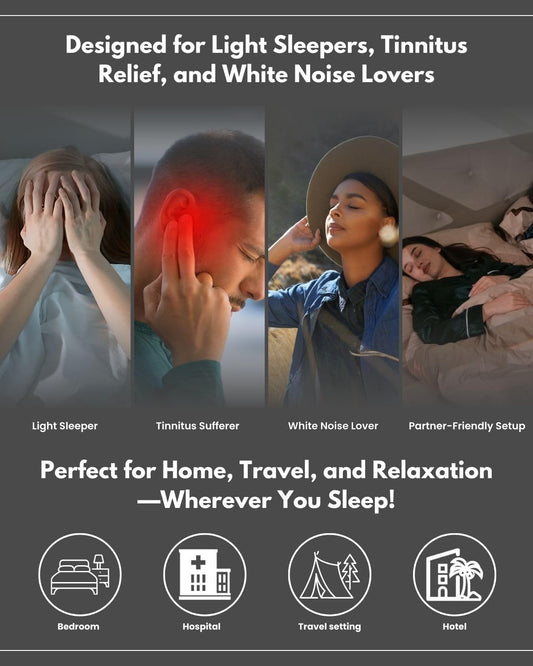 Jabees Peace Bluetooth Pillow Speaker for Sleeping - Ultra-Thin Under Pillow with Bone Conduction, Built-in Nature Sounds,SD Card,Timer,Ideal Pillow Speaker Bluetooth for Side Sleepers & Relaxation