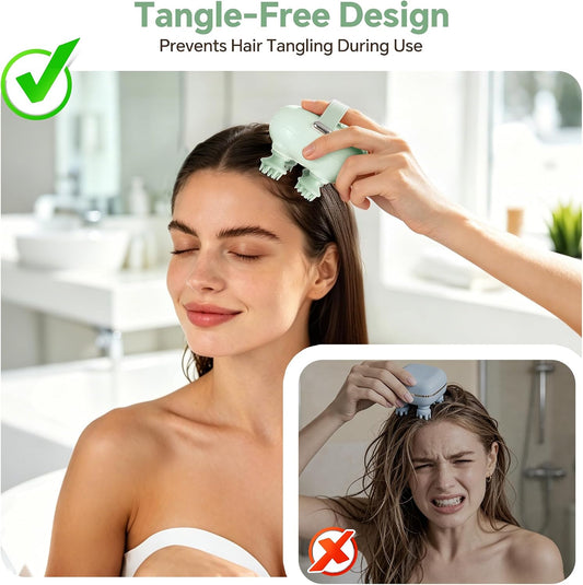 Scalp Massager, Head Massager Scalp with Tangle-Resistant Design | Portable Head Massager, Hair Massagers with 12 Massage Heads, 3 Modes, Mothers Day Gifts, Father Day Gifts for Mom, Dad
