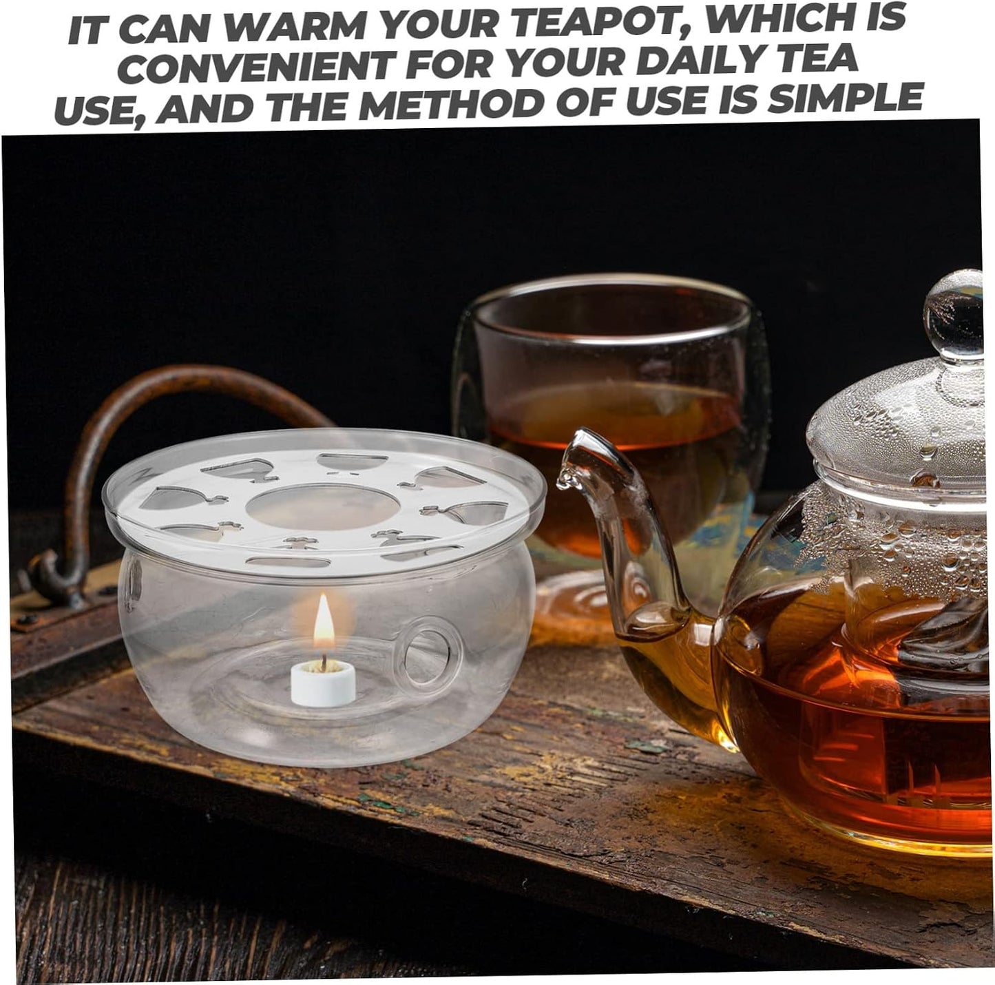 Zerodeko Transparent Teapot Heating Base Insulation Stove for Kung Fu Tea Glass Teapot Warmer Compact Design for Home Decor Daily Use Tea Accessory