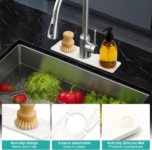 Fast Dry Stone Faucet Mat for Bathroom Sink Kitchen Counter Marble Trays