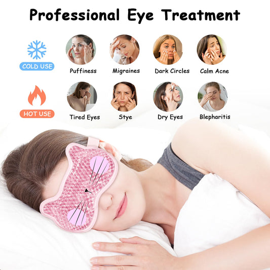 2PCS Cooling Eye Mask Gel Eye Mask, Reusable Hot Cold Therapy