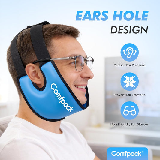 Wisdom Teeth Ice Pack Head Wrap, Soft Double Side Jaw Face Ice Pack