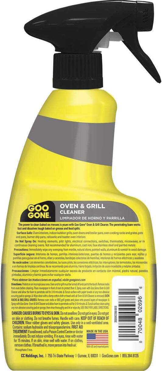 Goo Gone Oven and Grill Cleaner - 14 Ounce - Removes Tough Baked On Grease and Food Spills Surface Safe