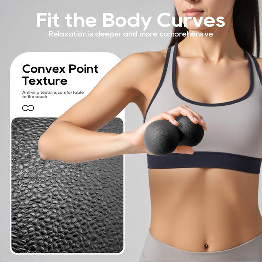 Peanut Massage Ball for Myofascial Release & Plantar Fasciitis Pain Relief | Hard lacrosse ball for deep tissue, yoga, acupoint pressure, trigger point and muscle relaxer therapy