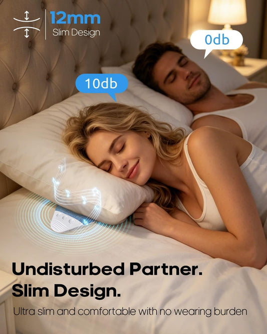 LENRUE Under Pillow Speaker for Sleeping, All New White Noise Bluetooth Pillow Speakers Under Pillow, Auto-Off Timer, Bluetooth 6.0, TF Slot, USB C Powered for Side Sleeper