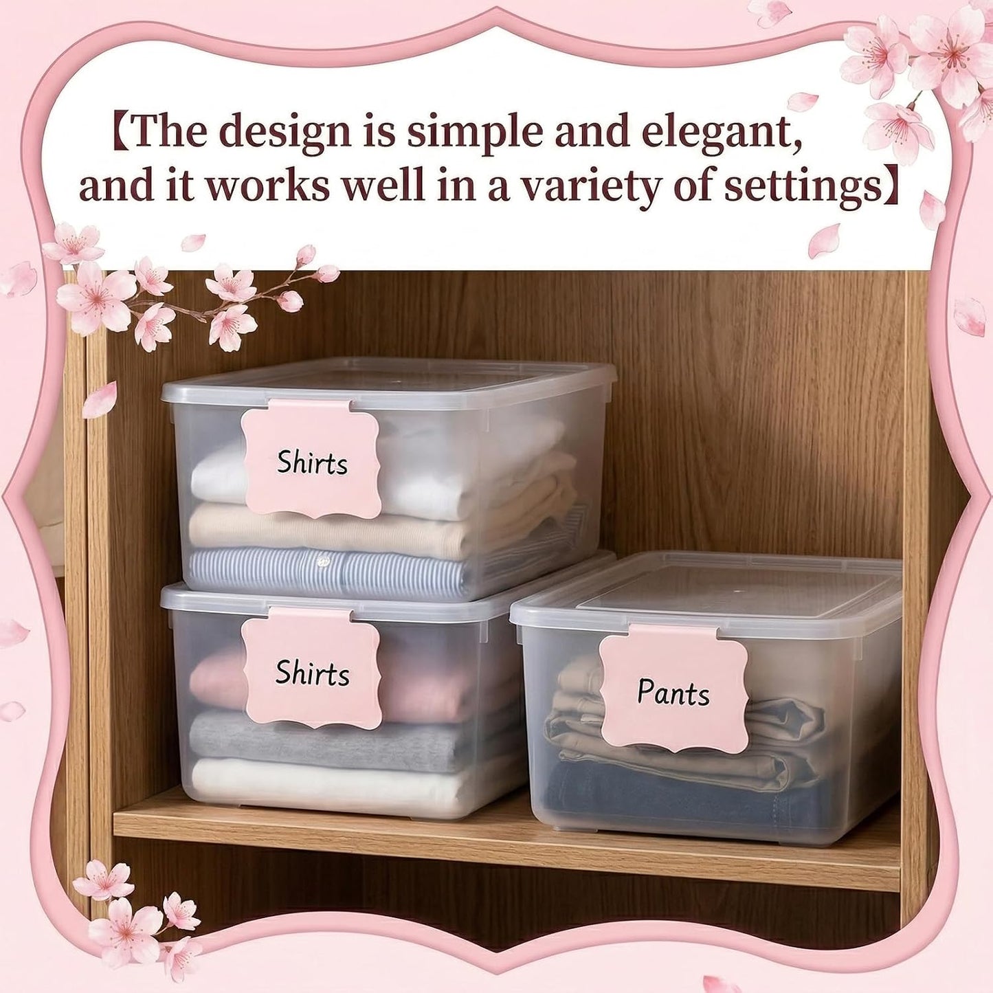 12 PCS Basket Labels Clip On, Removable Clip on Labels for Storage Bins, Plastic Bin Clips with 2 Whiteboard Markers for Organizing Baskets Cube Box (Pink)