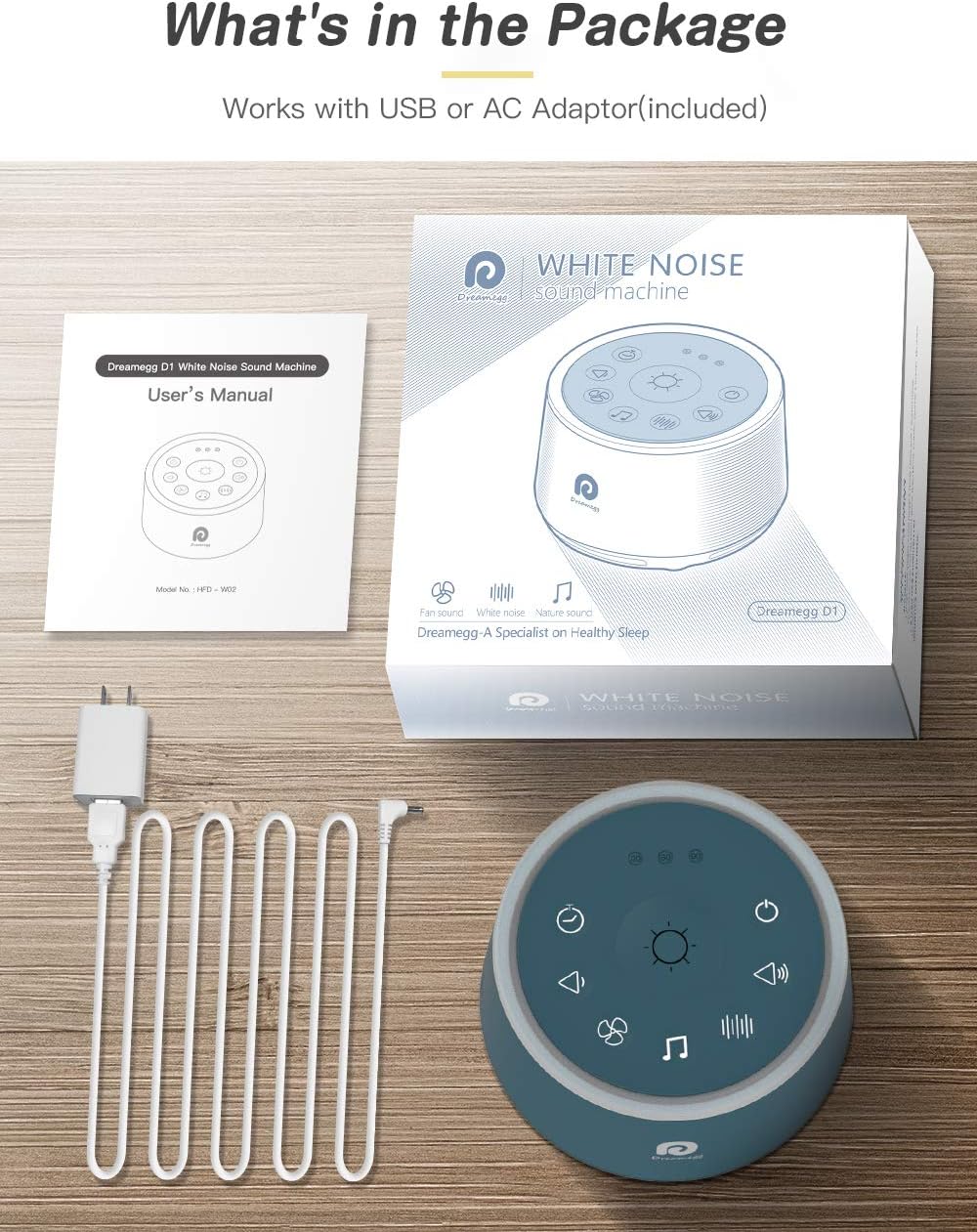 Dreamegg White Noise Machine for Adults - 10W Powerful Sound Machine with 29 Soothing Sounds, Noise Masking for Snoring, Traffic & Office Privacy, Ideal for Home, Travel & Deep Sleep