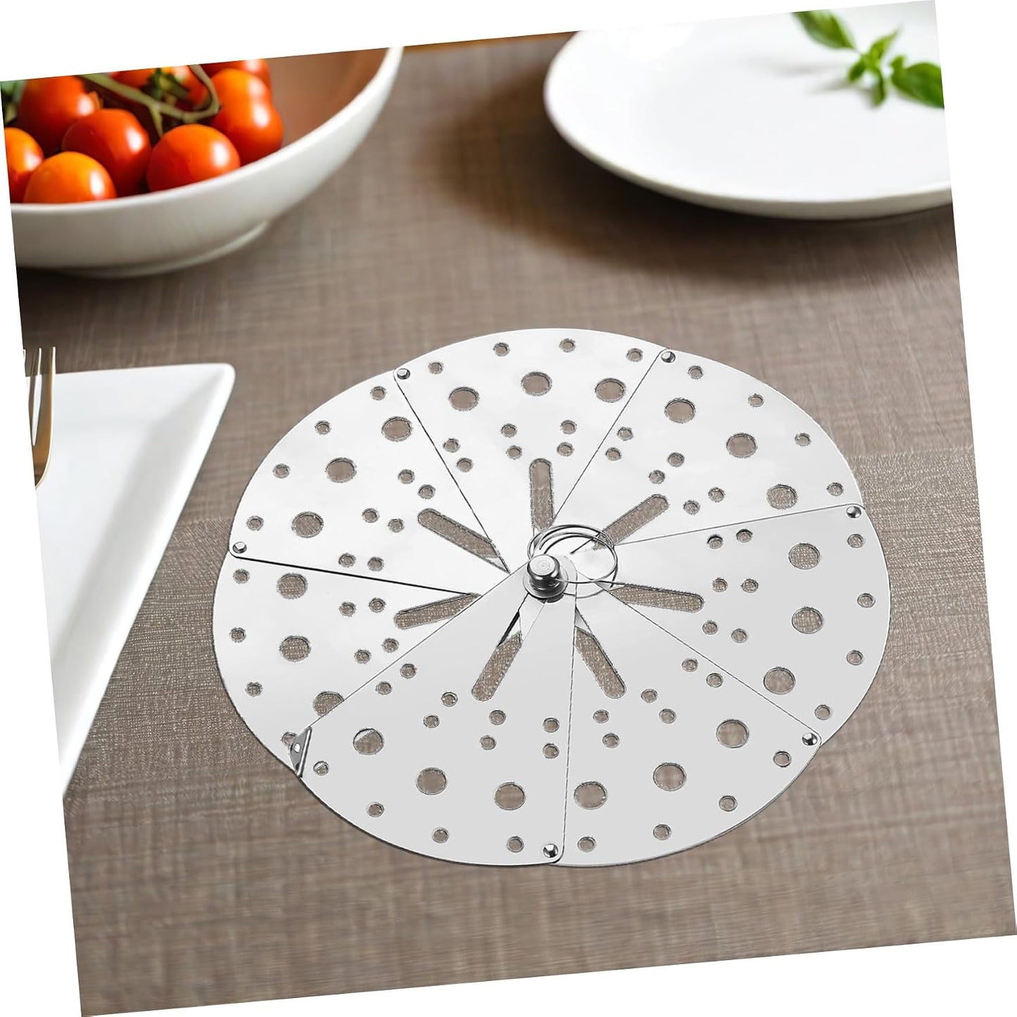 Stainless Steel Adjustable Anti-spill Lid Cover, Multipurpose Household Spill Stopper, Kitchen Overflow Protector for Pots and Pans