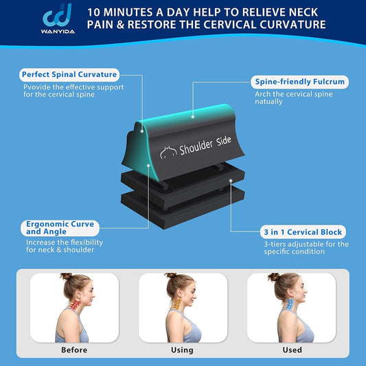 Neck and Shoulder Relaxer, Neck Stretcher Chiropractic Pillows for Pain Relief, Cervical Traction Device for Cervical Spine Alignment,FSA HSA Eligible