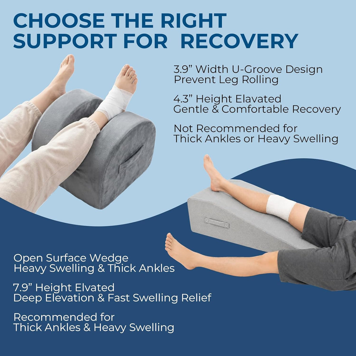 Breathable Leg Elevation Wedge Pillow for After Knee Replacement Surgery