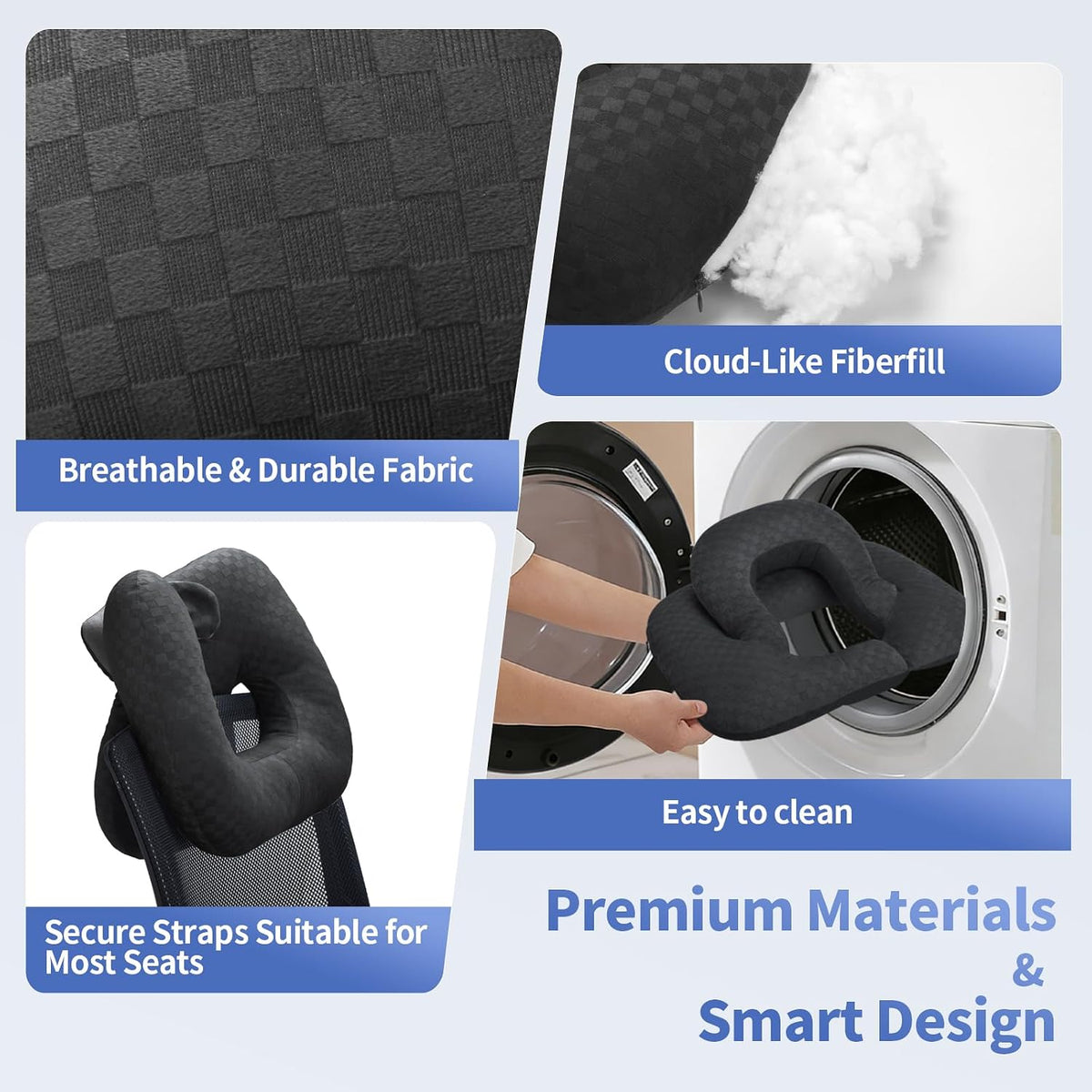 2-Layer Neck Pillow for Office, Recliner & Car -Breathable,Washable
