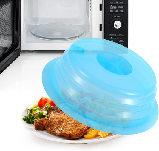 Silicone Microwave Plate Cover Collapsible, 11", White | Dishwasher Safe and BPA Free