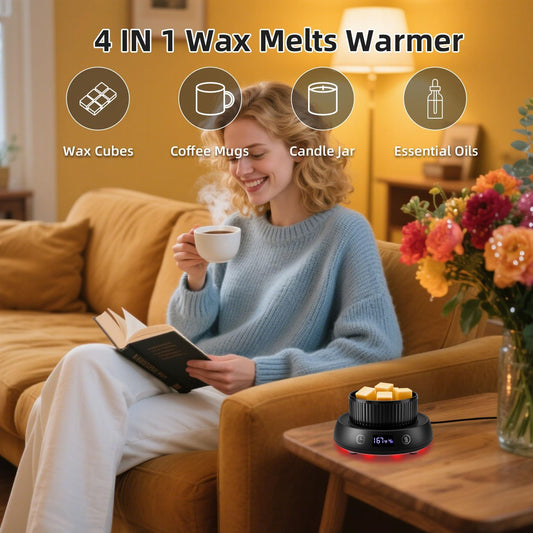 Mug Warmer for Desk, Timer Candle Warmer Lamp Scented Wax Melt Melter, Pink | Electric Heated Mug Tea Coffee Cup Candle Plate Oil Wax Melter Warmer for Home Office, 1-9H Auto Shut Off, Coffee Lovers Gift