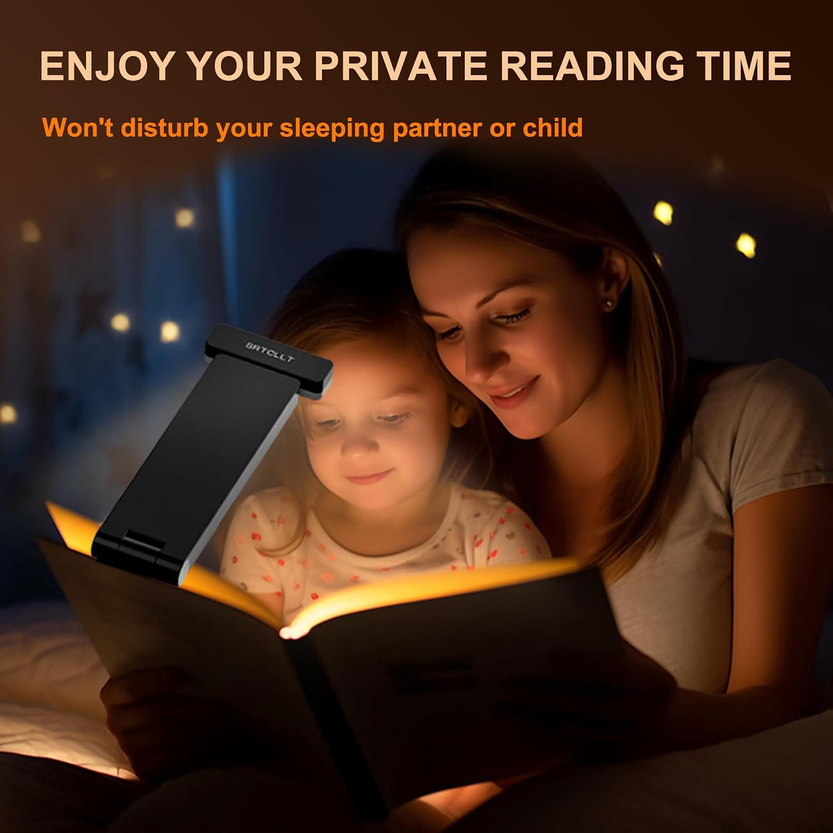 Book Lights, Rechargeable Reading Light in Bed, Smart Adjustable Reading Lights, Portable Bookmark Night Lamp, Built-in Battery & LCD Display, with Timer, Clock, Alarm, Date