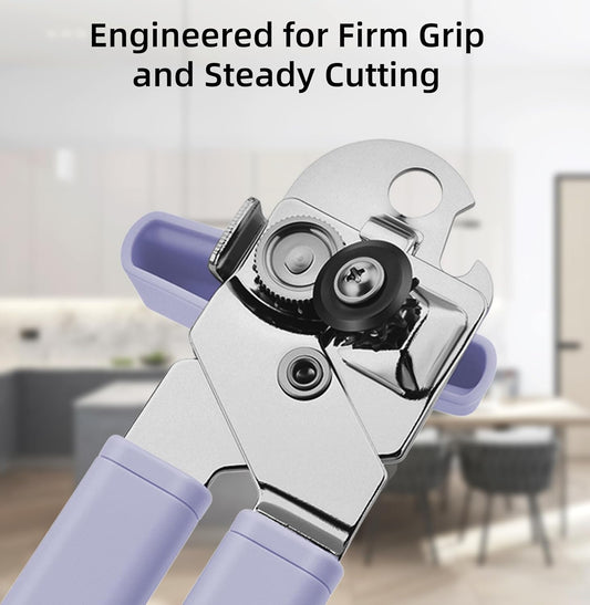 Can Opener Manual, Reinforced Blade, Effortless Knob, Non-Stick (Grape)