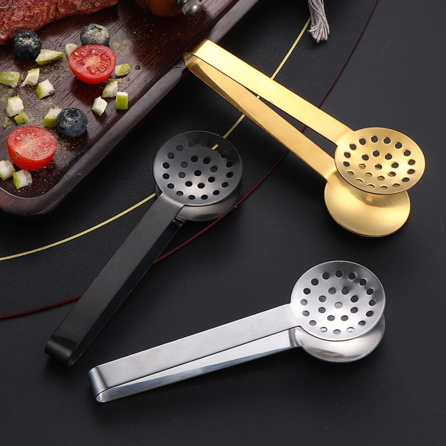 2Pieces Rusts Resistant Teas Bag Squeezer Clip Steel Teabag Strainer Tongs Gripper Tool for Home and Office Use Steel Teas Bag Dispenser