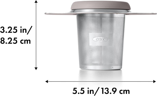OXO Brew Tea Strainer Basket - Fine Mesh, Stainless Steel | For Loose Leaf Tea, Fits Mugs And Teapots, Stainless Steel, Dishwasher Safe, Tea Accessories