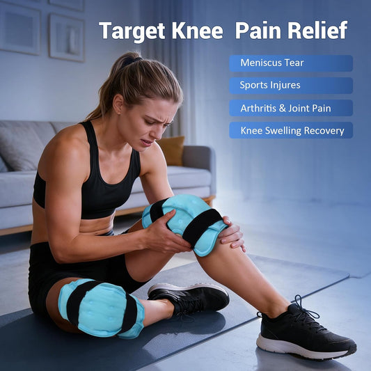 Comfytemp 3D Knee Ice Pack Wrap for Injury Reusable Gel Hot Cold Therapy | FSA Eligible HSA, Wearable Knee Ice Pack for Leg Pain Relief, Replacement, Arthritis, Recovery, Gifts After Surgery, 2 Packs