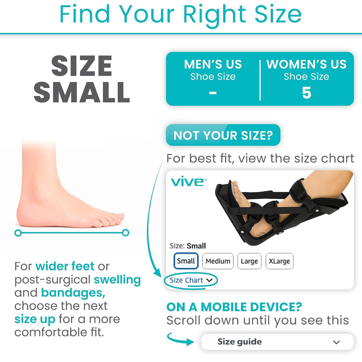 Vive Plantar Fasciitis Night Splint for Men & Women - Stabilizer Brace