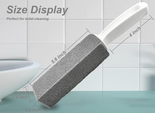 Pumice Stone Toilet Brush for Cleaning Toilet Bowl with Handle, Pumice Stick Pumice Scouring Pad for Cleaning, 4 Pack