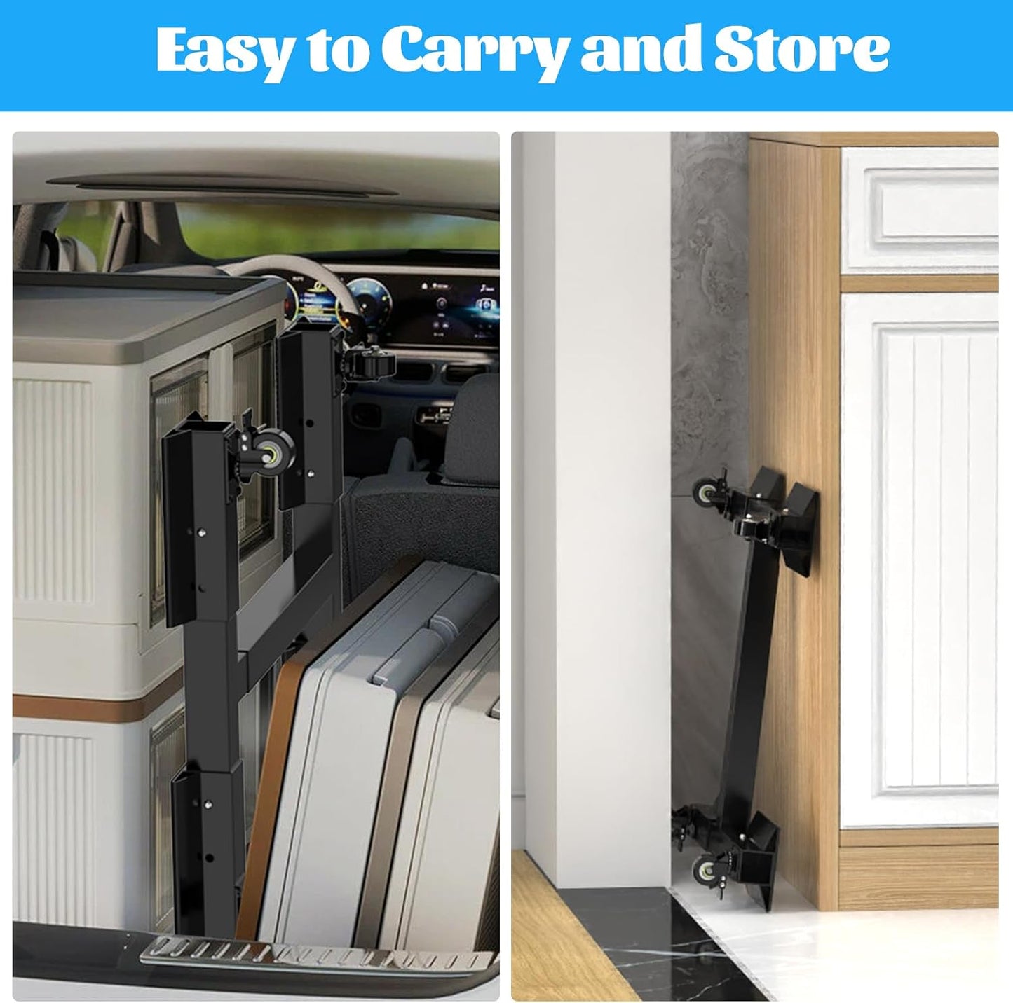 Furniture Dolly 1500LBS Capacity, Adjustable Heavy Duty Iron Moving Dolly Cart with 4 Lockable Caster Wheels, Stand Base for Washing Machine Refrigerator Dryer with Non-Slip Mat Easy Moving