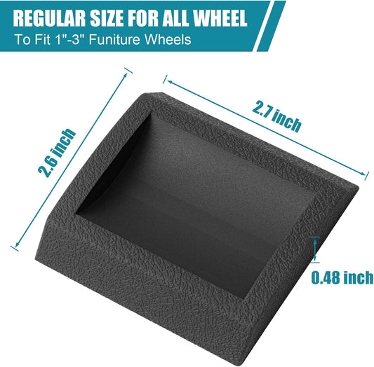 Bed Stoppers Furniture Stopper, 4 Pack Wheel Stoppers Furniture Caster Cups - Premium Solid Rubber Caster Cups Furniture Cups Fits to All Floors & Wheels of Sofas, Beds, Chairs, Prevents Scratches