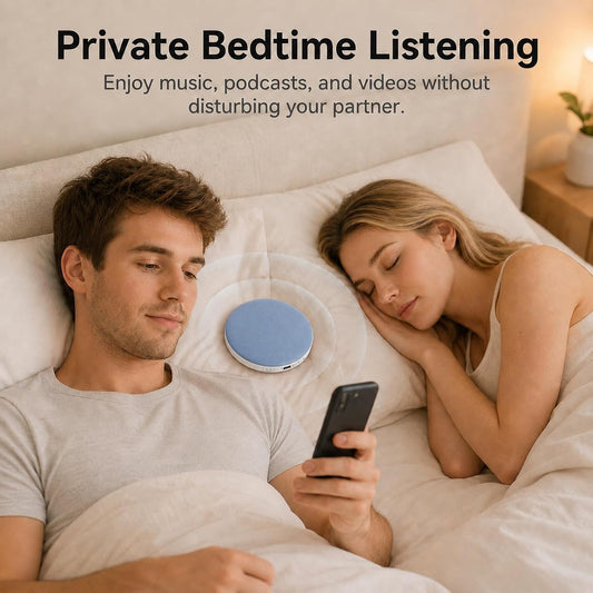 Pillow Speaker for Sleeping, Headphone-Free Mini Bluetooth Speaker Under Pillow, White Noise Sound Machine with Pink Noise, Auto-Off Timer for Side Sleeper