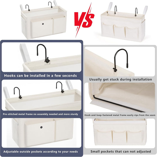 Bedside Caddy Bedside Storage Hanging Organizer for Bunk Dorm Bed Rail