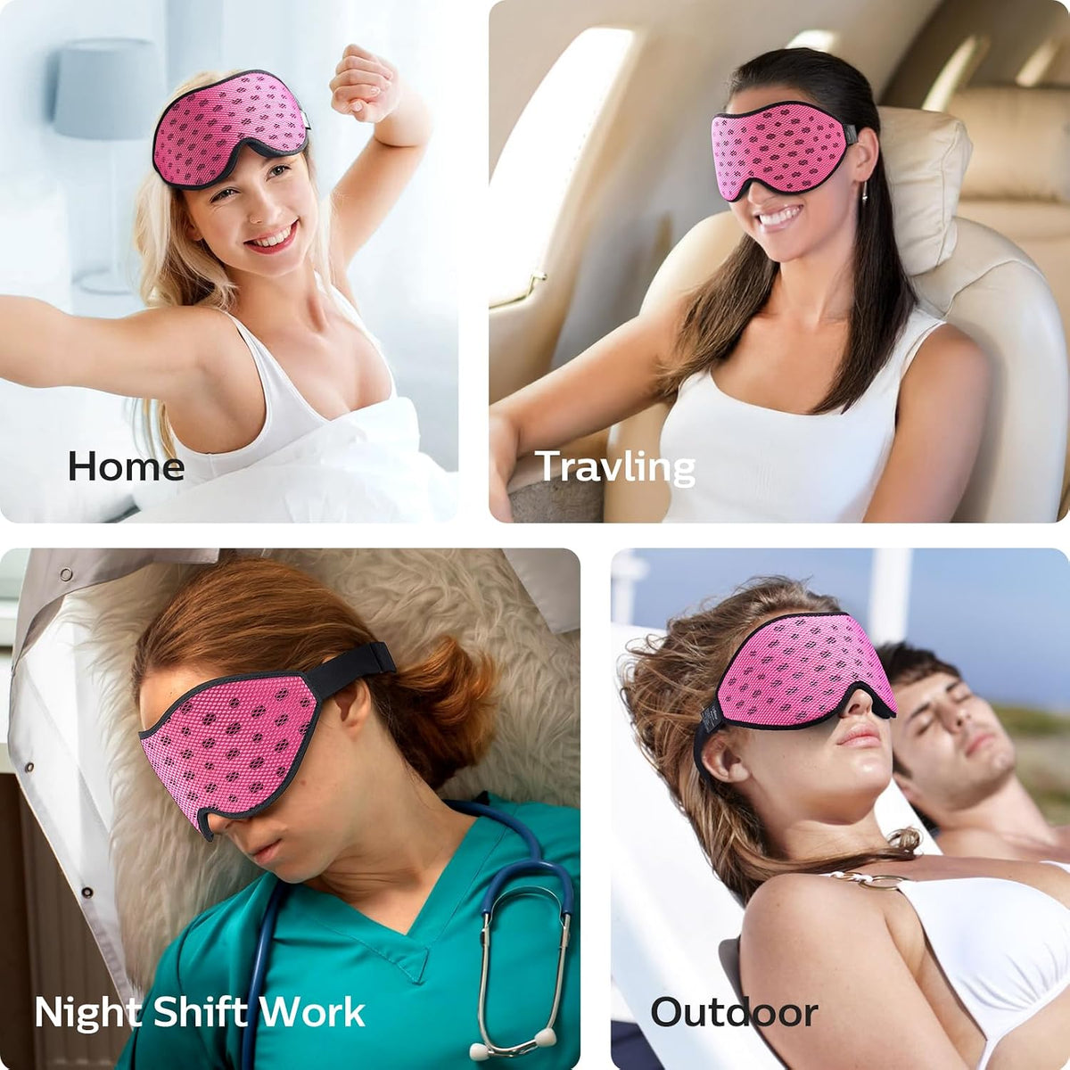 LitBear Breathable Sleep Mask, 3D Eye Mask Sleep for Side Sleepers Women Men