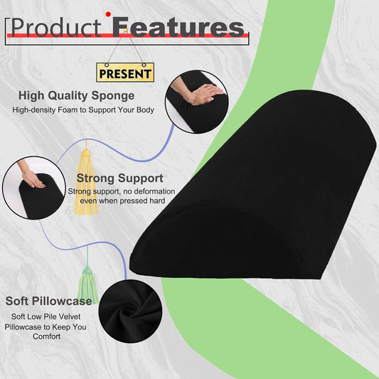 Recliner Foot Pillow, High-Resilience Foam Half-Moon Pillow for Sleeping | Soft and supportive for sleeping or reclining; supports legs, head, back and lumbar area while reducing heel pressure