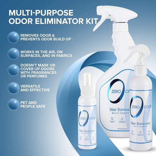 Zero Odor Multi-Purpose Odor Eliminator, Fabric & Room Deodorizer, 16 oz | Odor Eliminator Spray for Closet, Bathroom, Basement, Trash & Upholstery, Air and Surface use