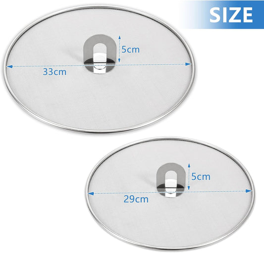 Splatter Screen for Kitchen, Stainless Steel Fine Mesh Splatter Screen for Frying Pan, 10, 11.5, 13 Inch Grease Splatter Guard with Fold Flat Knob