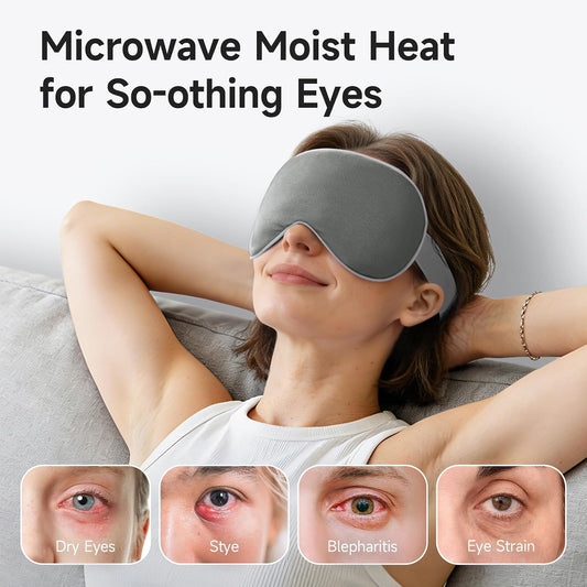 Umisleep Heated Eye Mask, Microwavable Moist Heat, Warm Compress, Purple | Eye Heating Pad for Dry Eyes, MGD, Stye, Blepharitis and Chalazion, Weighted Eye Mask for Sinus Headache, Eye Warmer