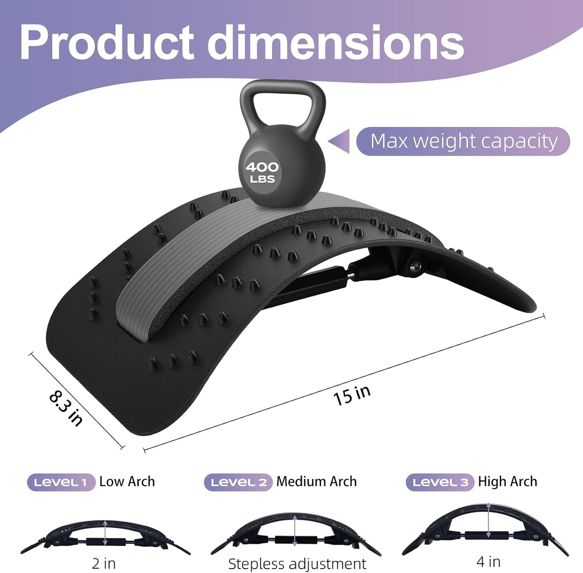 YAJIACLONE Back Stretcher for Lower Back, Adjustable Lumbar Stretch Device