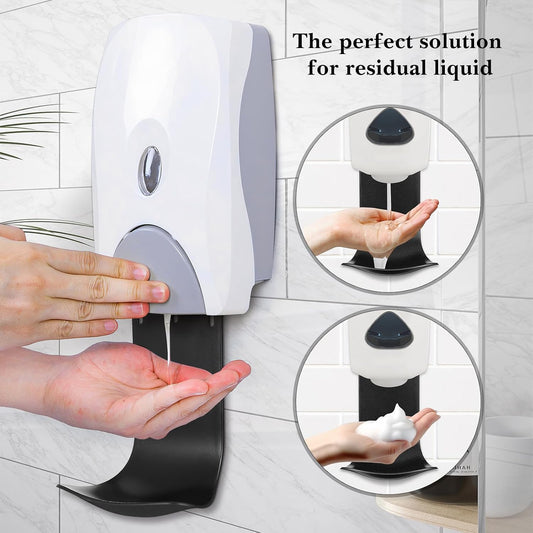 YARNOW Dispenser Drip Tray - 4PCS Laundry Detergent Drip Catcher - Wall Mounted Holder Cup Liquid Catcher, for Kitchen Sink, Bathroom & Laundry Room Use - Easy Installation and Cleaning,Black