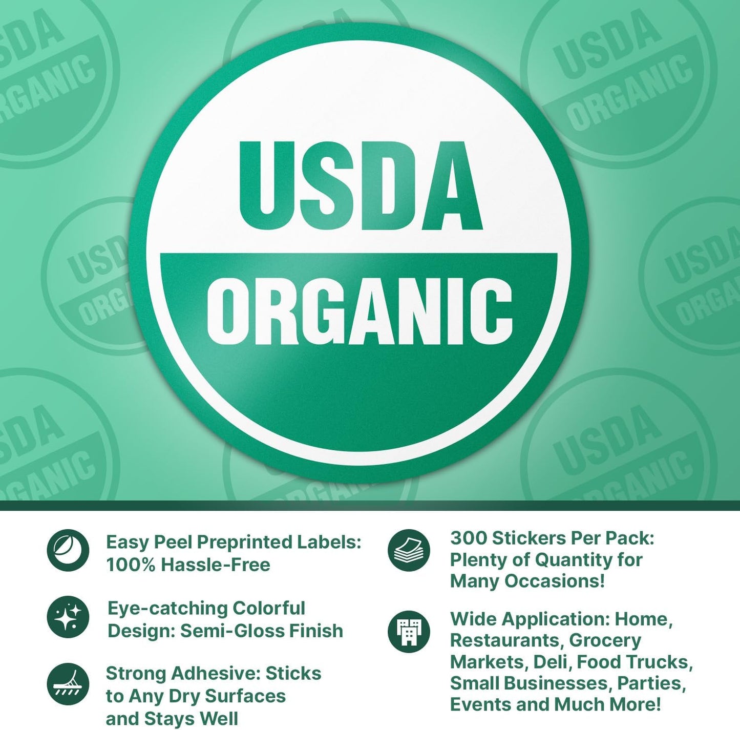 Dairy Free Food Labels Stickers - 1.5" Round Food Allergy Warning Meal Choice Label Stickers for Restaurant Deli Grocery Store Food Packaging, Strong Adhesive & Easy Peel (300 Labels on Sheet)