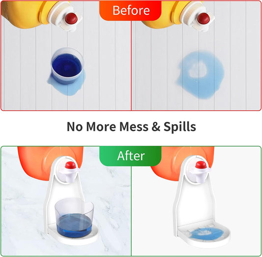 (2 Pack) Laundry Detergent Cup Holder Drip Catcher Organizer Clip Tight on Laundry Bottle Spouts, No More Leaks or Mess with Detergent and Fabric Softener in Laundry Room