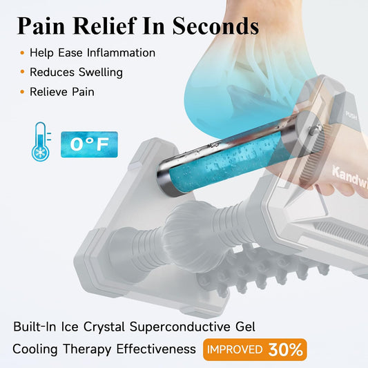Icing Foot Roller Massager for Plantar Fasciitis Relief, Cold Therapy Massage Tool for Heel Arch Pain & Sore Tired Feet, Runners, Athletes, Standing Workers, Home Office Gym Use, Grey