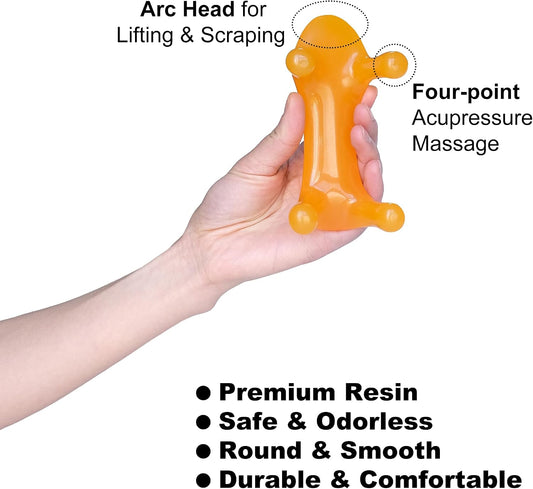 Trigger Point Massage Tool for Full Body Use. 2 Pack. | Handheld 4-Leg Pressure Point Massager for Muscle Knots Deep Tissue Myofascial Release Pain Relief Rehab. Durable Resin