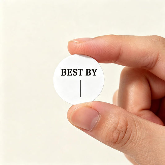 600 Pieces Expiration Date Food Stickers, 1" Circle Dot Small Blank Food Date Labels for Food Containers Storage Freezer Restaurant FoodSaver Food Service Prep Best by Labels