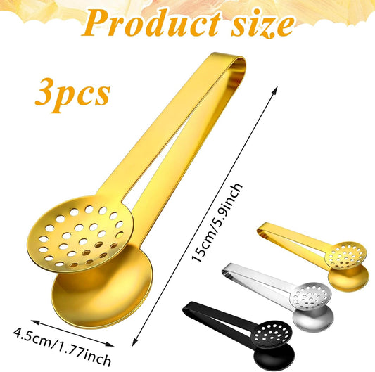 3 Pcs Tea Bag Squeezer Tongs, Stainless Steel Teabag Strainer Dispenser