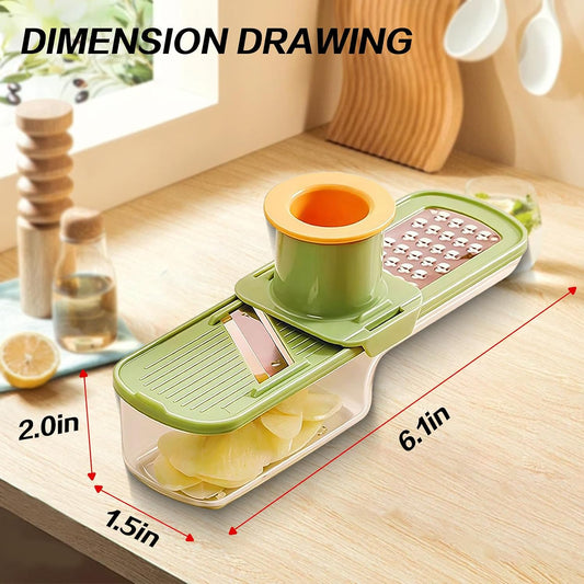2Pcs Mini Garlic Slicers, Multifunctional Garlic Grinder, 3 in 1 Ginger Garlic Grater with Hand Guard, Multi-Functional Mandoline Slicer Container, Veggie/clove/Ginger Shredders
