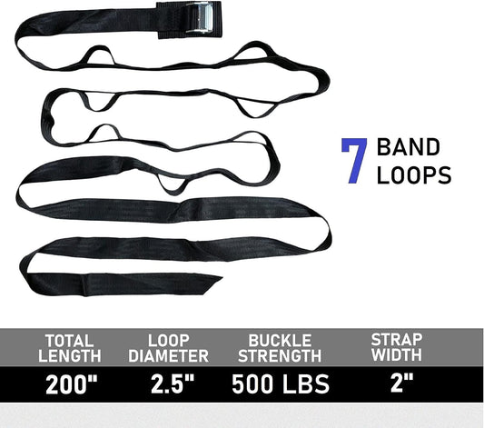 Anchor Strap for Resistance Band Exercises, Heavy Duty Door Gym Band,Full Body Multi-Point Home Gym, Portable Workout Equipment, Easy to Instal, No Hardware Necessary