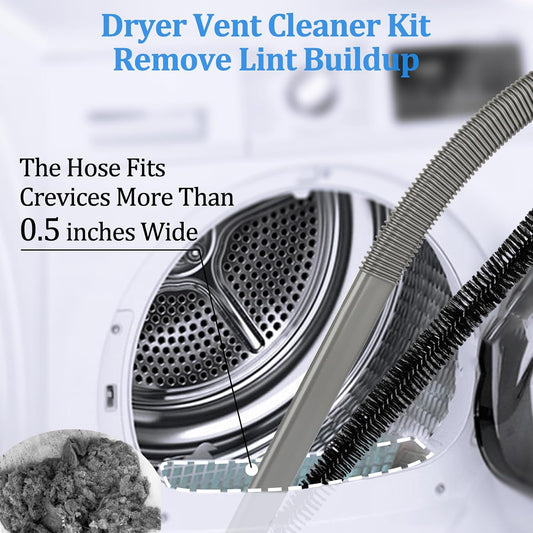 Dryer Vent Lint Vacuum Atttachments and Crevice Tool for Dyson | Gen 5 V15 V15s V12 V11 V10 V9 V8 V7 Detect Outsize Slim Absolute Cyclone Vacuum Dryer Lint Flexible Remove Tool Cleaner Kit