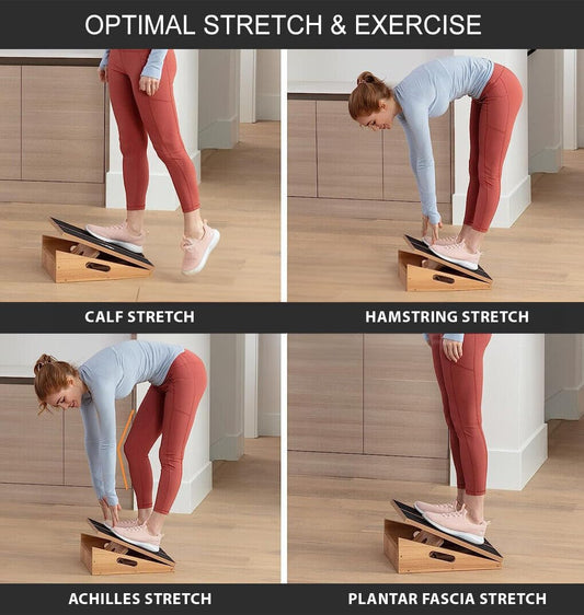 Professional Wooden Slant Board, 5 Positions Adjustable Slant Board for Calf Stretching Squats Incline Board and Calf Stretcher, Slant Squat Board for Knees Ankle Heel Feet Leg